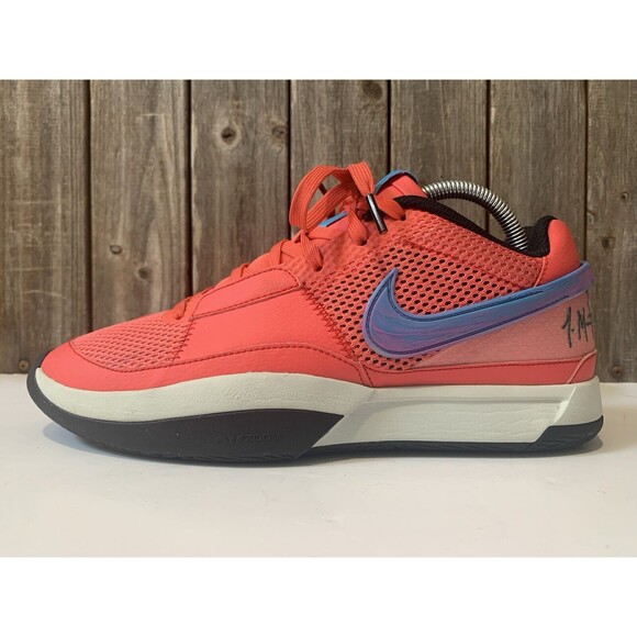 NIKE JA 1 USED SIZE 8.5 JA MORANT FUEL EMBER GLOW BLUE LIGHTNING DR8785 800 - Picture 4 of 11